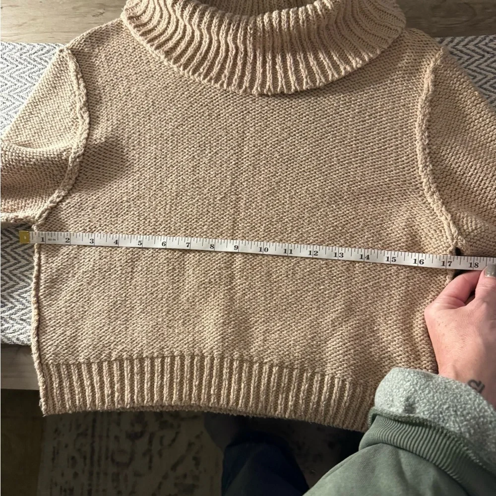 Free People Cream Turtleneck Sweater